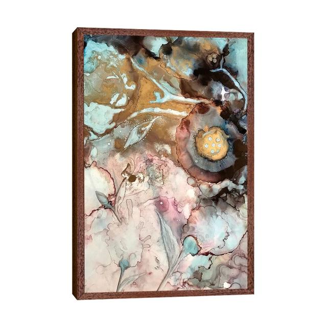 Garden Abstract I by Mishel Schwartz - Painting on Canvas Ebern Designs Format: Classic Brown Wood Framed, Size: 66.04cm H x 45.72cm W x 3.81cm D on Productcaster.