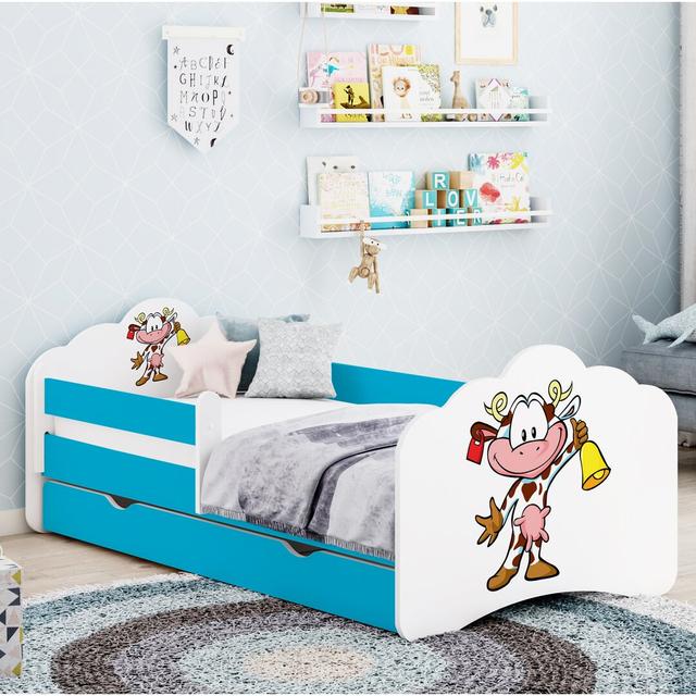 Romain Cot Bed / Toddler (70 x 140cm) Bed Frame with Drawers Harriet Bee Colour (Bed Frame): Blue on Productcaster.