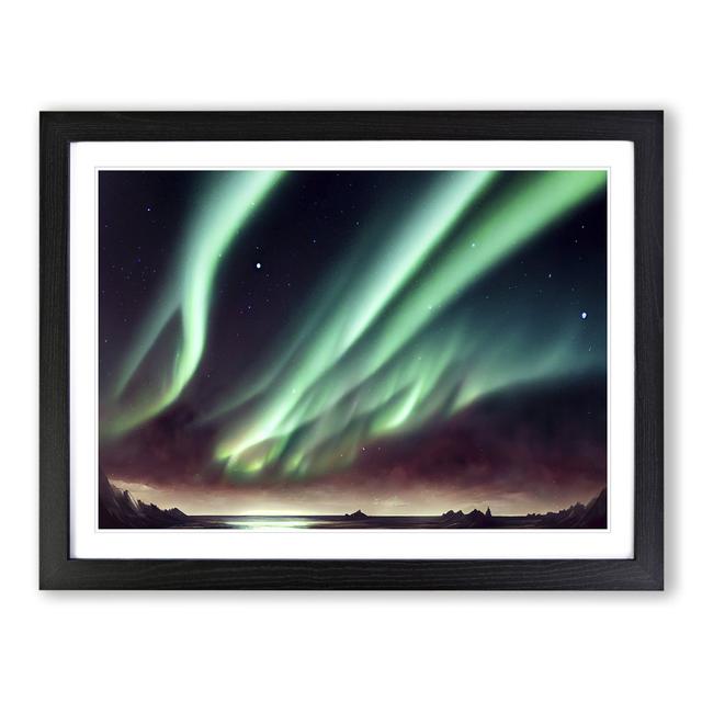 Beautiful Aurora Borealis - Picture Frame Graphic Art 17 Stories Size: 46cm H x 64cm W x 2cm D, Frame Colour: Black Framed on Productcaster.