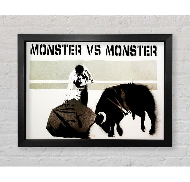 Monster Vs Monster Framed Print Happy Larry Size: 59.1cm H x 84.1cm W on Productcaster.