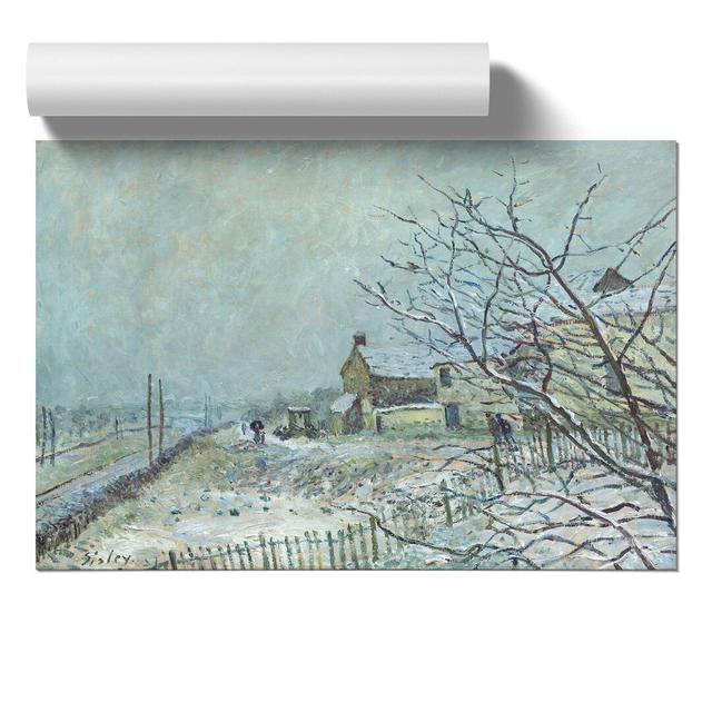 First Snow at Veneux-Nadon by Alfred Sisley - Unframed Painting East Urban Home Size: 42cm H x 59cm W x 0.1cm D on Productcaster.