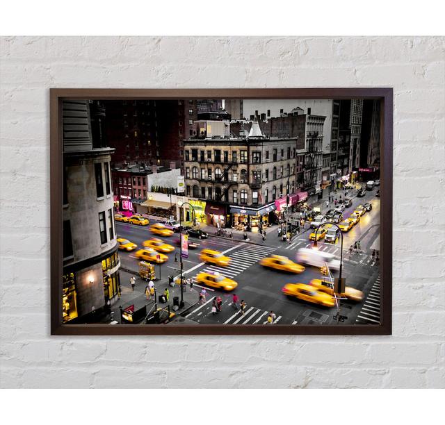 New York Yellow Cab Mayhem - Single Picture Frame Art Prints on Canvas Ebern Designs Size: 213.61cm H x 302.00cm W on Productcaster.