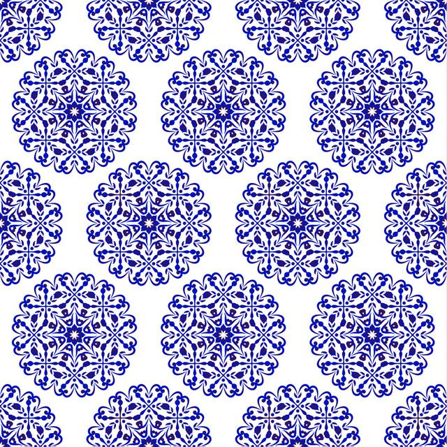 Porcelain Chinese Blue Pattern by Horizon2531 - Print Latitude Vive Size: 76cm H x 76cm W on Productcaster.