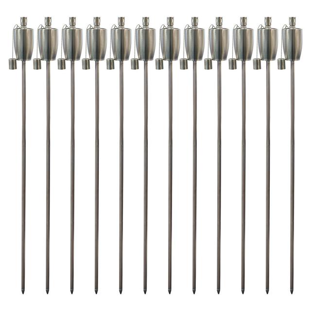 Metal Garden Torches - Barrel (Set of 12) Harbour Housewares Finish: Silver on Productcaster.