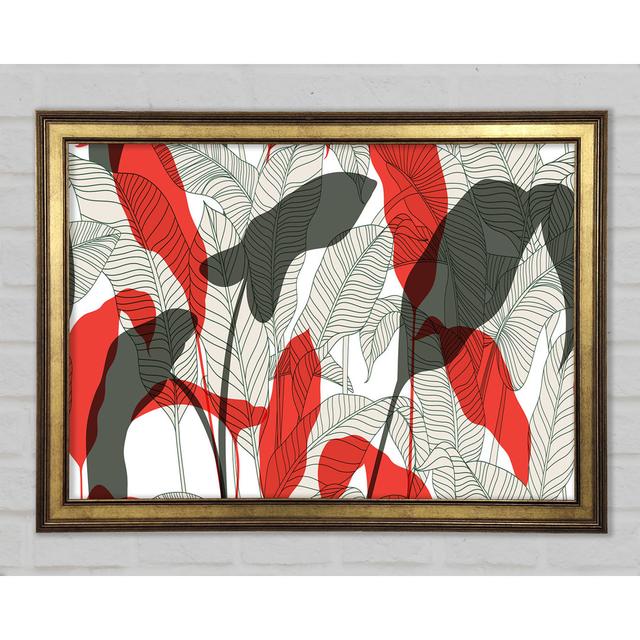 Leaves Of Red And Grey - Single Picture Frame Art Prints 17 Stories Size: 29.7cm H x 42cm W x 1.5cm D on Productcaster.