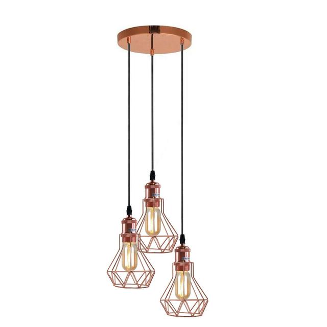 Laisha 3 - Light Cluster Geometric Pendant Borough Wharf on Productcaster.