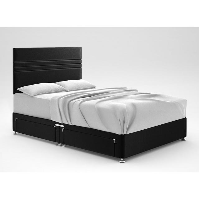 Ostara Divan Base 17 Stories Colour: Black, Size: Small Double, Storage Type: 2 Drawers Same Side on Productcaster.