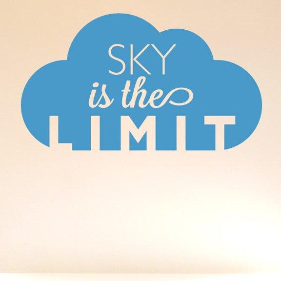 Sky Is the Limit In The Clouds Wall Sticker East Urban Home Colour: Blue, Size: Medium on Productcaster.