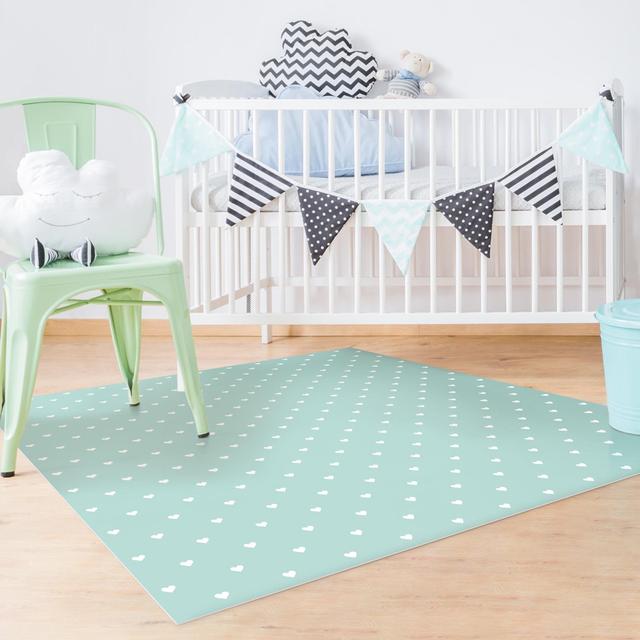 Square Gralf Polka Dots Machine Woven Area Rug East Urban Home Rug Size: Square 80cm on Productcaster.