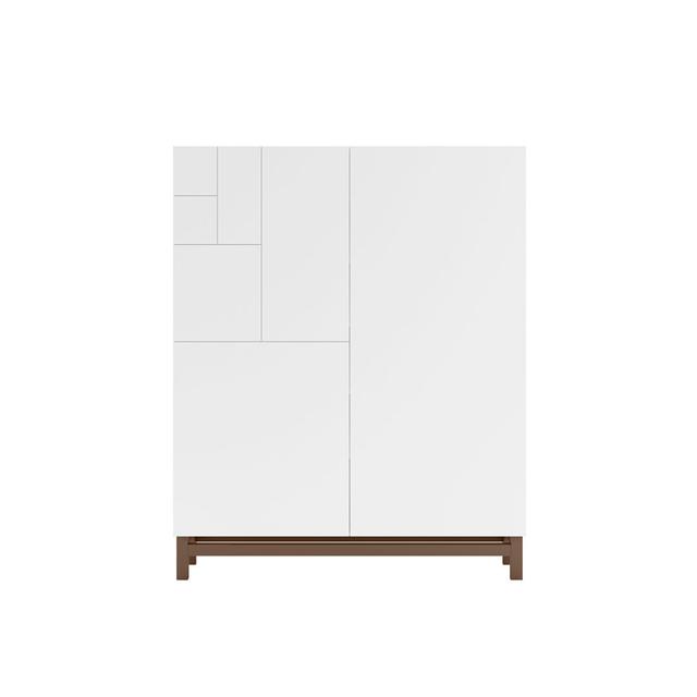 18 Pair Shoe Storage Cabinet Rebrilliant Finish: White/Moka on Productcaster.