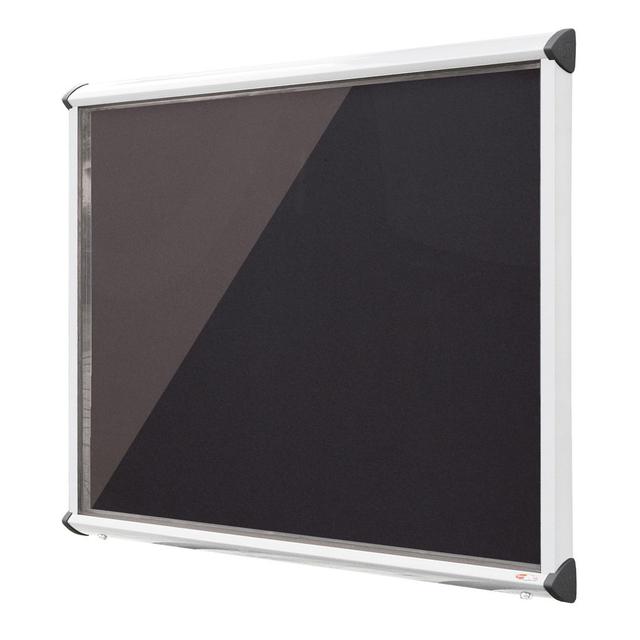 Exterior Wall Mounted Bulletin Board Symple Stuff Size: 105cm H x 101.2cm W, Colour: Black, Frame Finish: Blue on Productcaster.