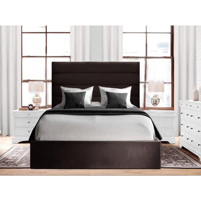 Alik Upholstered Panel Bed Canora Grey Colour: Mole, Size: Kingsize (5') on Productcaster.