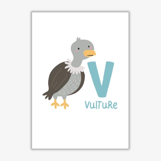 Alphabet Animals, V Is For Vulture - Print East Urban Home Size: 30 cm H x 21 cm W x 1 cm D, Format: No Frame on Productcaster.