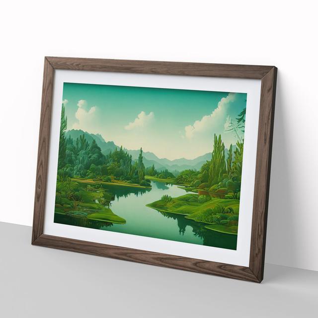 Gorgeous Pond - Picture Frame Graphic Art Alpen Home Size: 25cm H x 34cm W x 2cm D, Format: Walnut Framed on Productcaster.