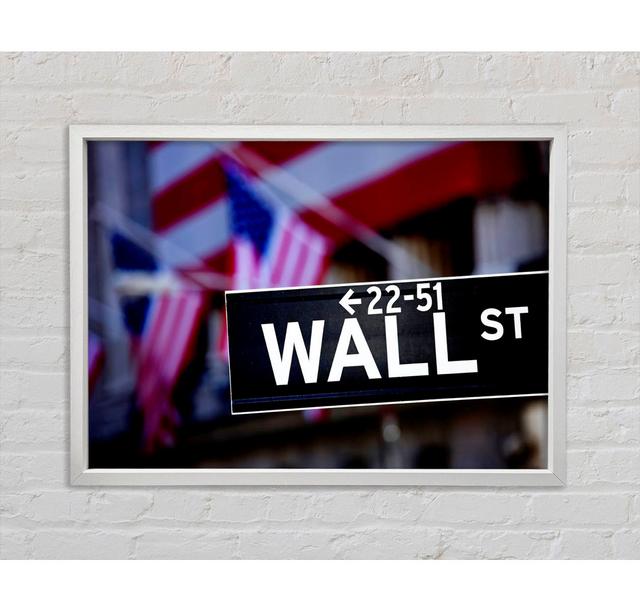 Wall Street American - Einzelner Bilderrahmen Typografie auf Leinwand Ebern Designs Größe: 59,7 cm H x 84,1 cm B x 3,3 cm T on Productcaster.