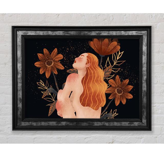 Red Haired Girl Floral - Print Rosalind Wheeler Size: 100cm H x 141.4cm W x 8cm D on Productcaster.