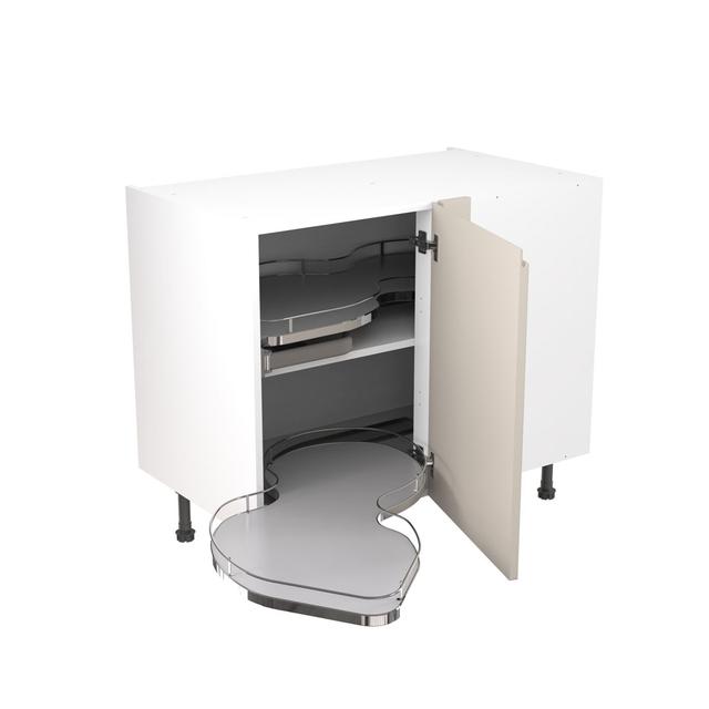 Kitchen Kit Flatpack J Pull Gloss Base Unit Blind Corner With Pull Out Left Kitchen Kit Colour: Light Grey on Productcaster.