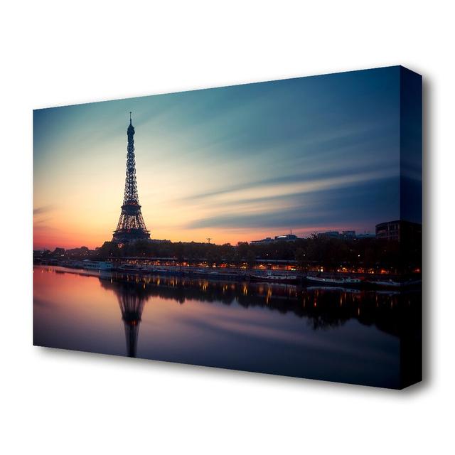 Eiffel Tower over the River Seine 4 Paris - Unframed Photograph Print on Canvas East Urban Home Size: 35.6 cm H x 50.8 cm W on Productcaster.