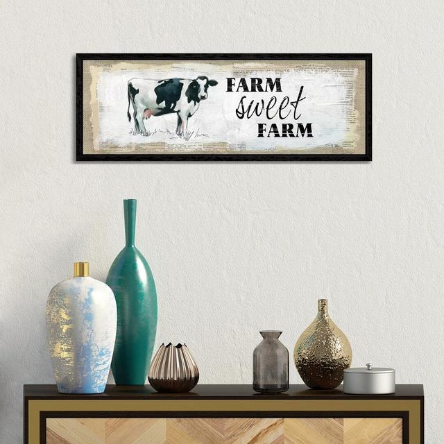 Farm Sweet Farm by Carol Robinson - Panoramic Graphic Art Print on Canvas August Grove Size: 30.48cm H x 91.44cm W x 3.81cm D, Format: Black Framed on Productcaster.