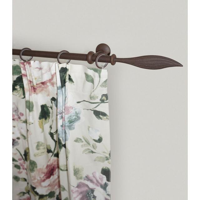 Jenice Curtain Single Pole and Hardware Set Symple Stuff Size: 5cm H x 350cm W x 8cm D, Finish: Rust Brown on Productcaster.