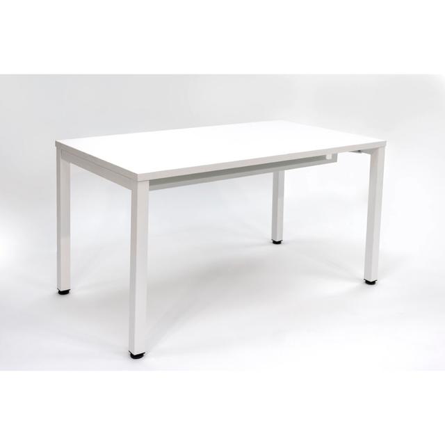 Pinkert Rectangle Height Adjustable 120cm L Modular Training Table Brayden Studio Size: 74cm H x 140cm W x 80cm D, Finish: White on Productcaster.