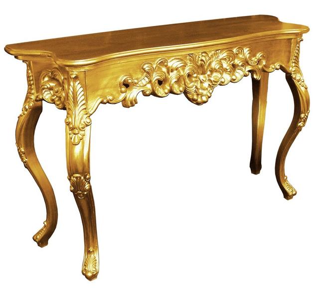 Colchique 115Cm Console Table Fleur De Lis Living Size: 74cm H x 115cm W x 37cm D, Colour: Gold on Productcaster.