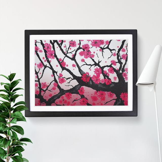 Delicious Cherry Blossom Tree Flowers - Single Picture Frame Painting Marlow Home Co. Size: 34cm H x 46cm W x 2cm D, Frame Colour: Black on Productcaster.