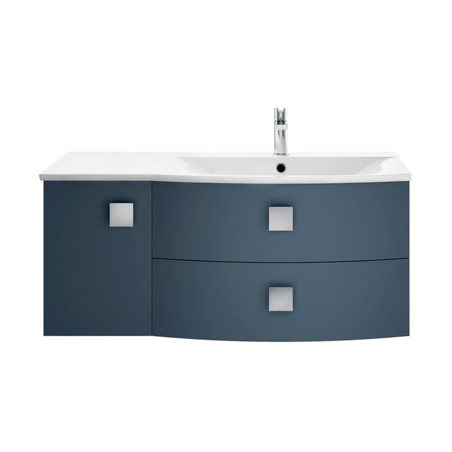 712mm Wall Hung Single Vanity Unit Hudson Reed Vanity Unit Colour: Blue on Productcaster.