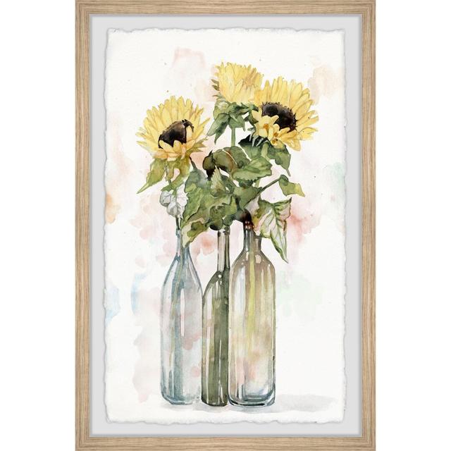 'Spring Flowers in Bottle II' Framed Painting August Grove Size: 61cm H x 41cm W on Productcaster.