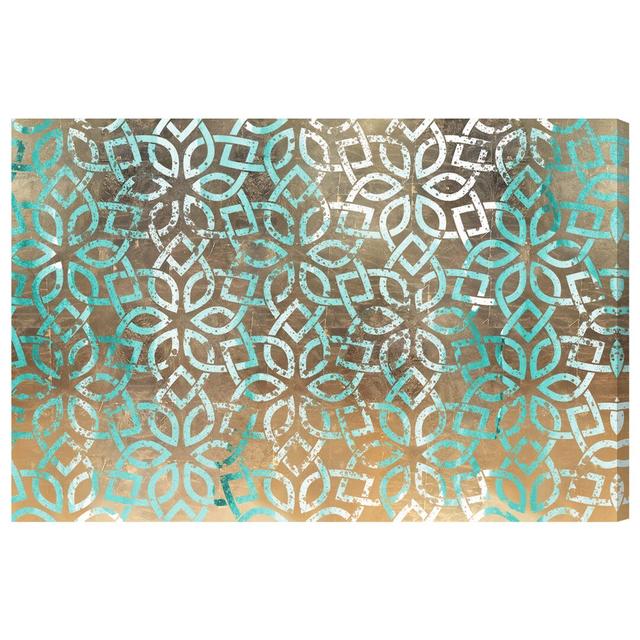 Regal Jade Lattice by Julianne Taylor - Wrapped Canvas Graphic Art Print East Urban Home Size: 60.96cm H x 91.44cm W x 3.81cm D on Productcaster.