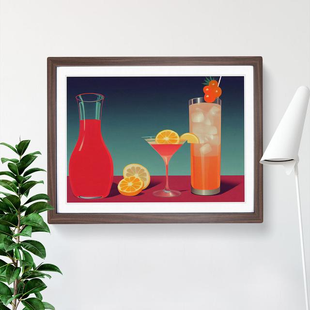 XH1022-6075X Modern Cocktail Art Vol.2 - Single Picture Frame Print 17 Stories Frame Colour: Walnut, Size: 34cm H x 46cm W x 2cm D on Productcaster.