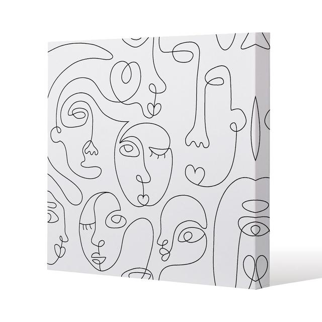 Line Drawing Of Faces Canvas Print Andrew Lee on Productcaster.