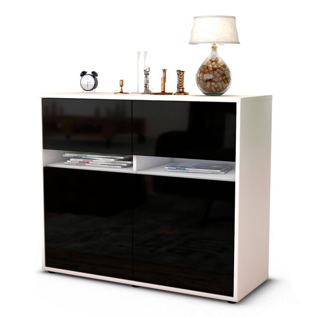 Racine Sideboard Latitude Run Body and front colour: White/High-gloss black on Productcaster.