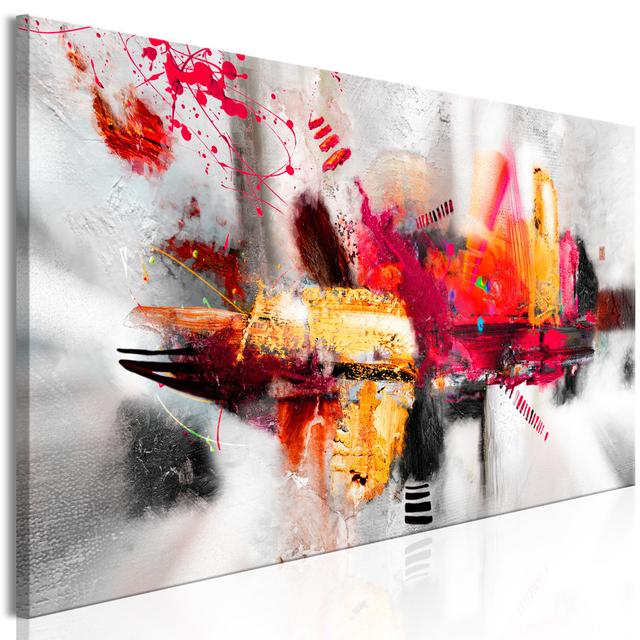 Canvas Print - Colourful Installation (1 Part) Narrow Happy Larry Size: 50cm H x 150cm W on Productcaster.