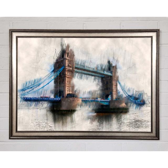 Tower Bridge Watercolour - Single Picture Frame Art Prints Ophelia & Co. Size: 59.7cm H x 84.1cm W x 1.5cm D on Productcaster.