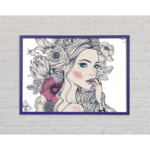 The Flower Girl Drawing - Print Canora Grey Size: 21cm H x 29.7cm W x 2cm D on Productcaster.