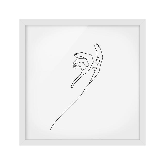 Asking Hand Line Art - Picture Frame Graphic Art Metro Lane Size: 70cm H x 70cm W x 2cm D, Matte Colour: No Matte, Format: White on Productcaster.