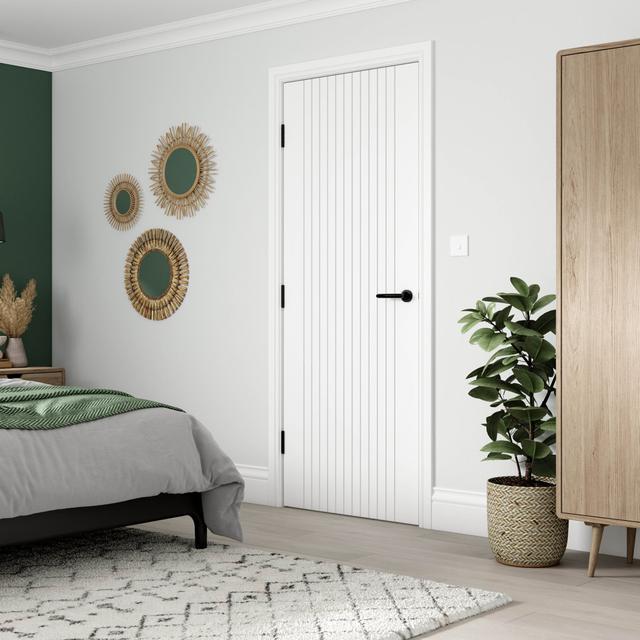 Zimmertür Aria mit Laminatoberfläche JB Kind Doors Türgröße: 68,6 cm B x 198,1 cm H, Ausführung: Weiß on Productcaster.