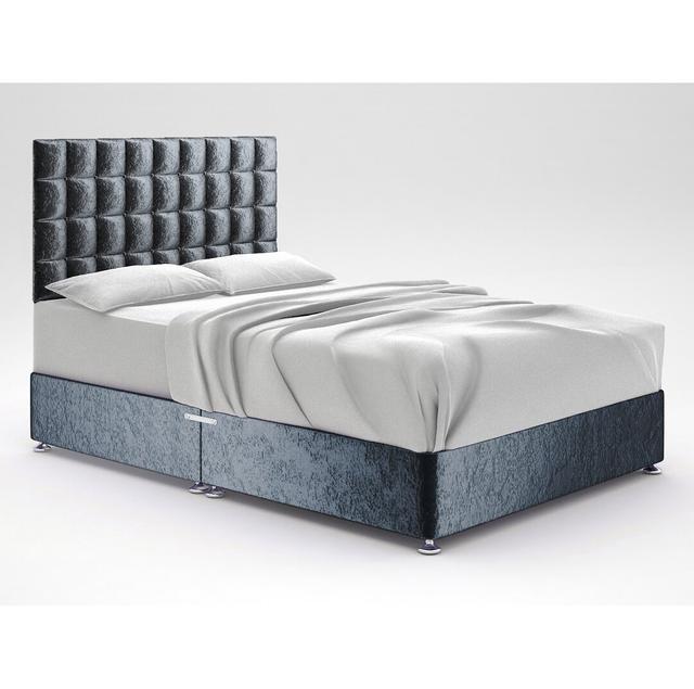 Stephanne Divan Bed Base 17 Stories Size: Double (4'6), Storage Type: No Storage, Colour: Denim on Productcaster.