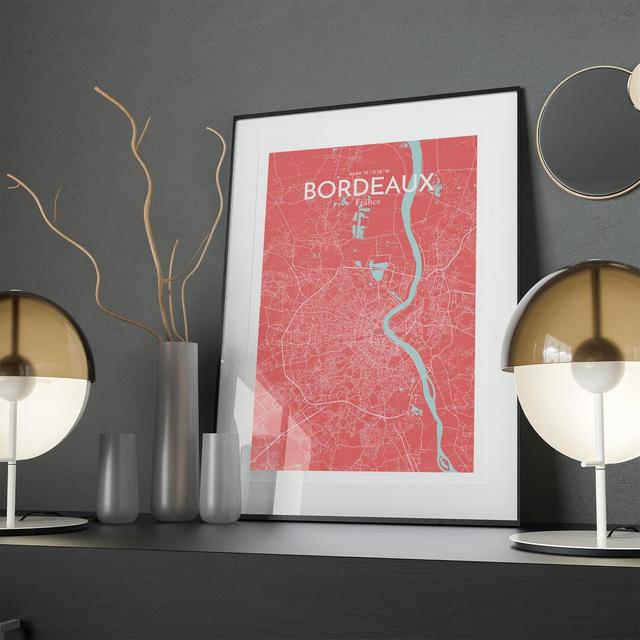 Bordeaux City Map in Maritime - Unframed Graphic Art Borough Wharf Size: 17cm H x 11cm W x 0.05cm D on Productcaster.