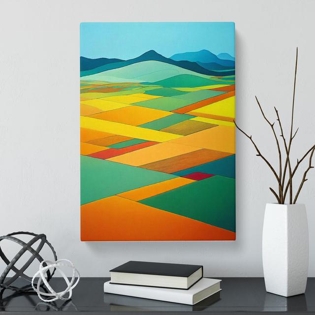 CAN-V0523-258X Block Meadow Landscape - Wrapped Canvas Print Alpen Home Size: 60cm H x 40cm W on Productcaster.