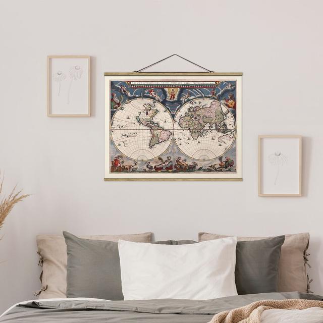 Historical World Map Nova Et Accuratissima from 1664 - Graphic Art Print Astoria Grand Size: 60cm H x 80cm W x 0.3cm D on Productcaster.