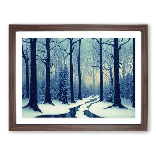 Bedazzled Winter Forest - Picture Frame Graphic Art Alpen Home Size: 46cm H x 64cm W x 2cm D, Frame Colour: Walnut Framed on Productcaster.