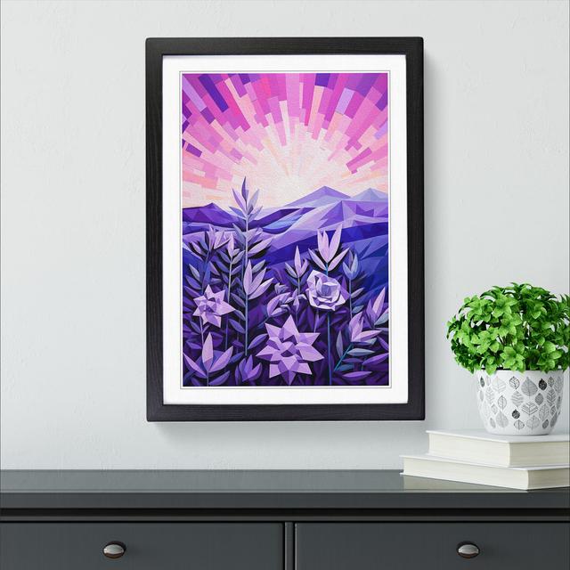 Lavender Flower Constructivism No.3 - Single Picture Frame Print on Wood Marlow Home Co. Size: 34cm H x 25cm W, Format: Black Framed on Productcaster.