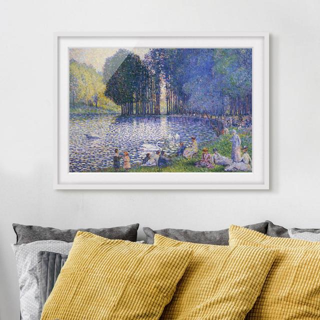 Gerahmtes Poster The Lake in the Bois de Boulogne von Henri Edmond Cross East Urban Home Größe: 50 cm H x 70 cm B, Rahmenoptionen: Mattes Mattes Weiß on Productcaster.