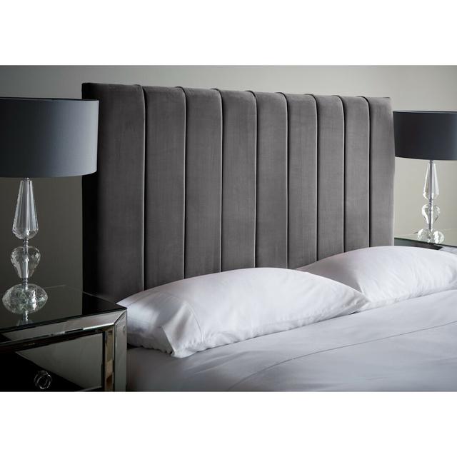 Demetrius Upholstered Bed Frame Hykkon Colour: Steel, Size: Double (4'6) on Productcaster.