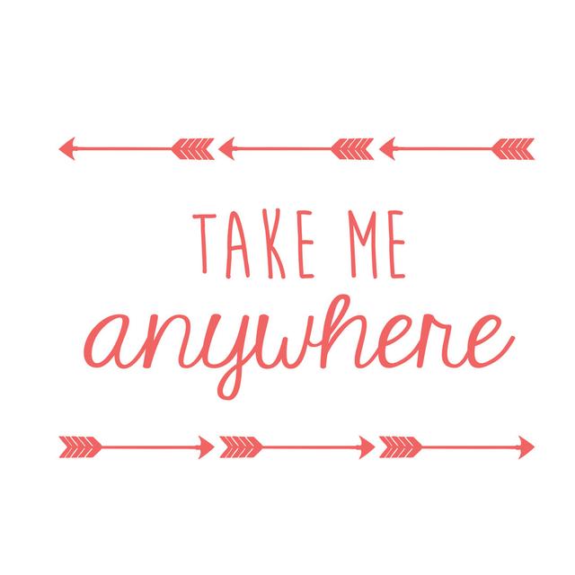 Take Me Anywhere Red by Unknown - Wrapped Canvas Typography Print Happy Larry Size: 20cm H x 30cm W x 3.8cm D on Productcaster.