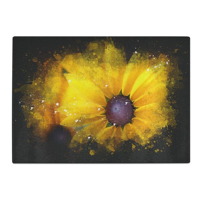 Tempered Glass Coneflowers Paint Splash Chopping Board East Urban Home Size: 20 cm x 28.5 cm on Productcaster.