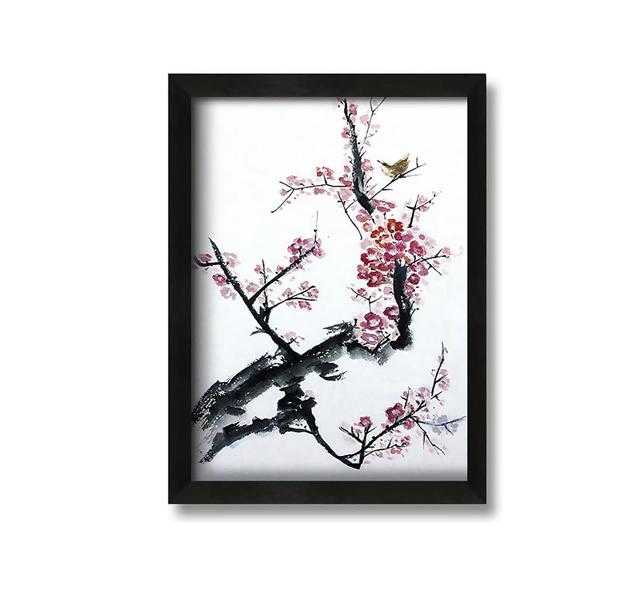 Chinese Cherry Blossom Pink - Picture Frame Painting on Canvas ClassicLiving Size: 42cm H x 30cm W x 10cm D on Productcaster.