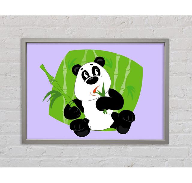 Panda Eating Bamboo - Print Bright Star Colour: Lilac, Size: 84.1cm H x 118.9cm W x 3.3cm D on Productcaster.